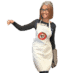 Jenny Gracia, founder of Makko’s Snack Natural Dog Bakery in San Antonio, Texas, wearing a white apron with the Makko’s Snack logo.